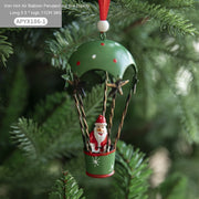 Nordic Iron Christmas Hot Air Balloon Parachute Pendant Creative Decorations Tree Charms Hangings