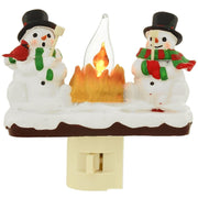 Snowman And Campfire Night Light